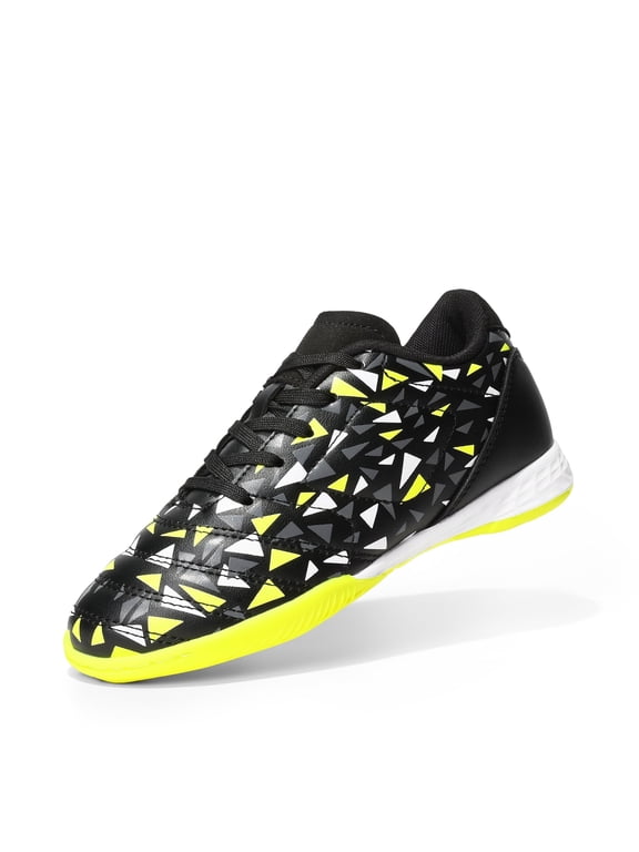 Boys Girls Indoor Sneakers Lace Up Sport Athletic Casual IC Youth Futsal Football Soccer Shoes for Little/Big Kid