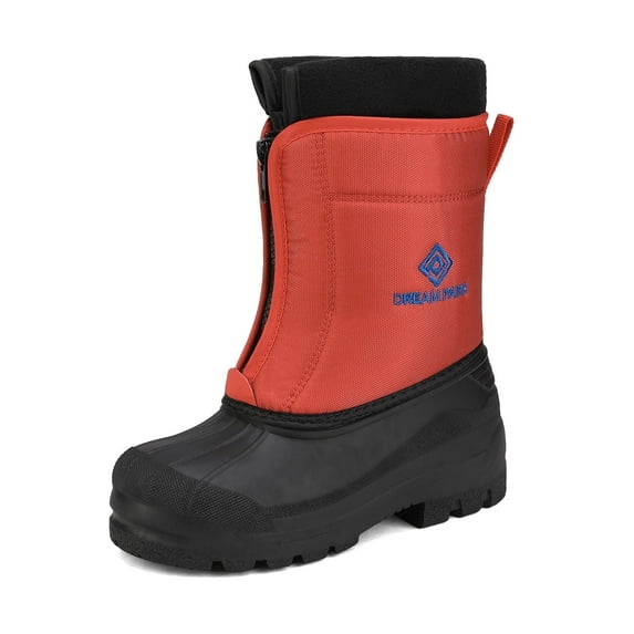 BURUDANI Boys Girls Kids Warm Waterproof Snow Boots Winter Outdoor Snow Boots KSTAR RED Size 2