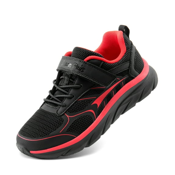 BURUDANI Boys Girls Sneakers – Kids’ EZ-ON EZ-Play Tennis Running Shoes, Lightweight Breathable Athletic Gym Sport Footwear