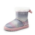thumbnail image 1 of BURUDANI Girls Boots Kids Winter Warm Snow Ankle Bow Boots for Toddler/Little Kid, 1 of 6