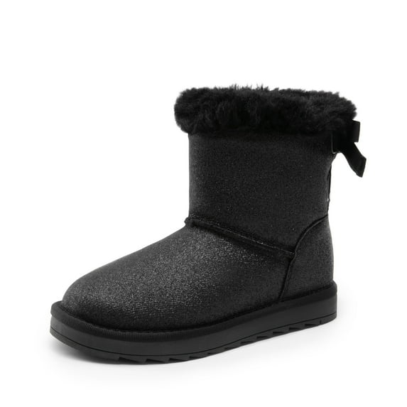 BURUDANI Girls Boots Kids Winter Warm Snow Ankle Bow Boots for Toddler/Little Kid