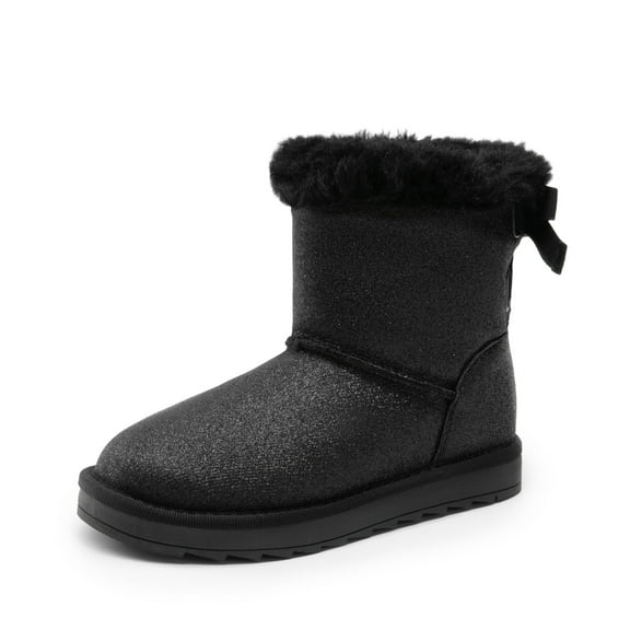 BURUDANI Girls Boots Kids Winter Warm Snow Ankle Bow Boots for Toddler/Little Kid