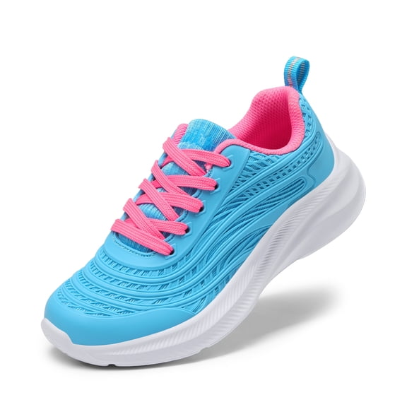 BURUDANI Girls Boys Tennis Sparkle Glitter Lace-Up Athletic Running Sneakers