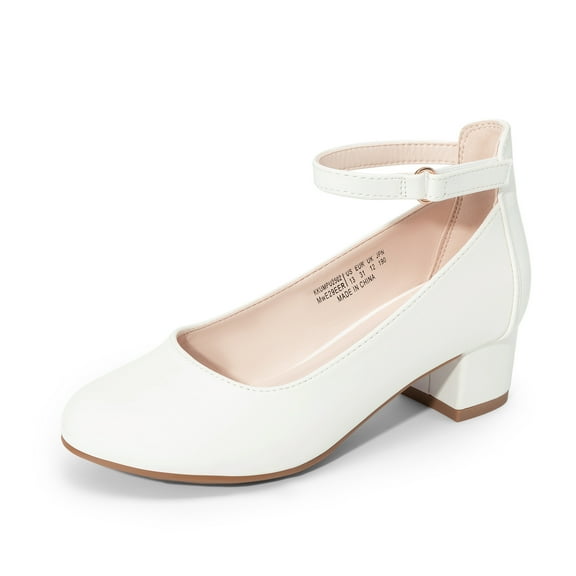 BURUDANI Girls' Chunky High Heel Ankle Strap Dress Pumps for Party, Wedding, and Princess Outfits – Little & Big Kids
