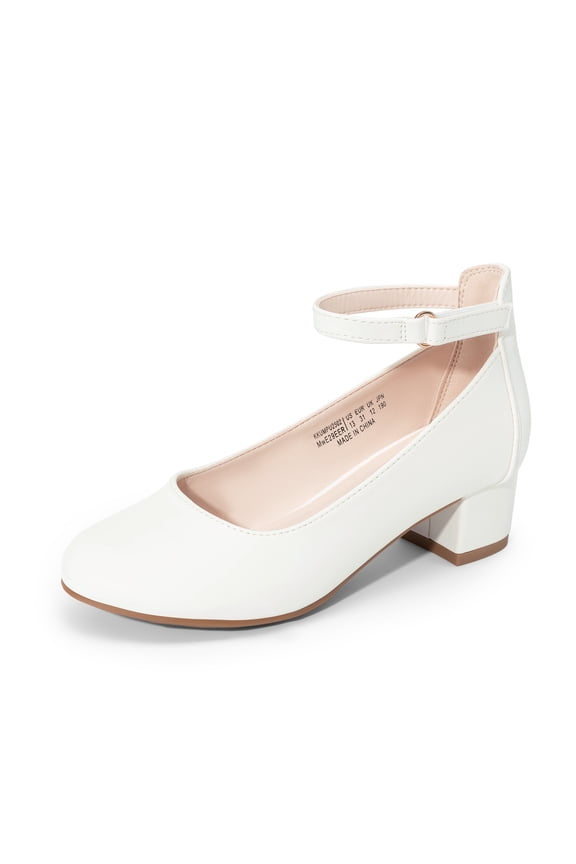 Girls' Chunky High Heel Ankle Strap Dress Pumps for Party, Wedding, and Princess Outfits – Little & Big Kids