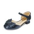 thumbnail image 1 of BURUDANI Girls’ Closed Toe Dress Shoes Low Heel Ankle Strap Bow Ballet Princess Sandals for Wedding Party, 1 of 5
