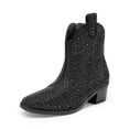 thumbnail image 1 of BURUDANI Girls Cowgirl Boots Kids Zip-Up Ankle Child Low Heel Dress Booties, 1 of 6