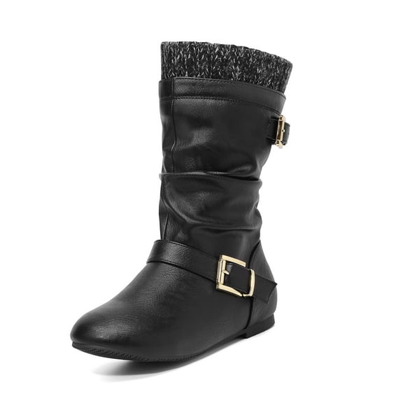 BURUDANI Girls Faux-Fur Lined Winter Knee-High Riding Boots for Toddler/Little Kid/Big Kid