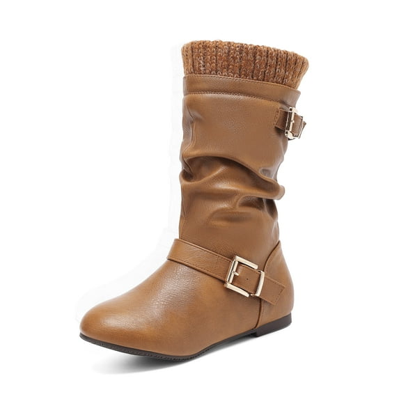 BURUDANI Girls Faux-Fur Lined Winter Knee-High Riding Boots for Toddler/Little Kid/Big Kid