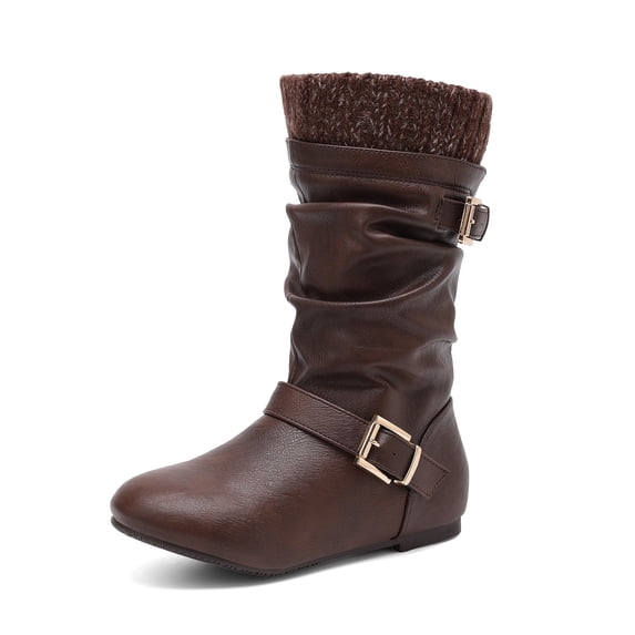 BURUDANI Girls Faux-Fur Lined Winter Knee-High Riding Boots for Toddler/Little Kid/Big Kid