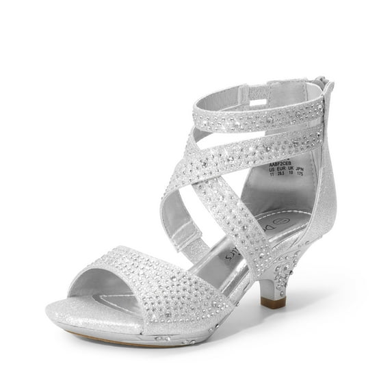 BURUDANI Girls’ Low Heel Dress Sandals Party, Wedding & Special Occasion Pump Shoes