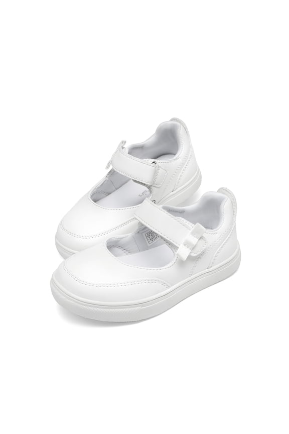Girls Mary Jane Sneakers – Adjustable Strap Toddler & Little Girls School, Walking, and Party Flats