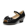 thumbnail image 1 of BURUDANI Girls’ Princess Dress Shoes with Bow & Flower, Low Heel Flats for Weddings, Parties, Little/Big Kids, 1 of 5