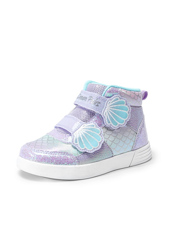 Girls Toddler High-Top Sneakers Hook and Loop Storybook Casual Walking Shoes