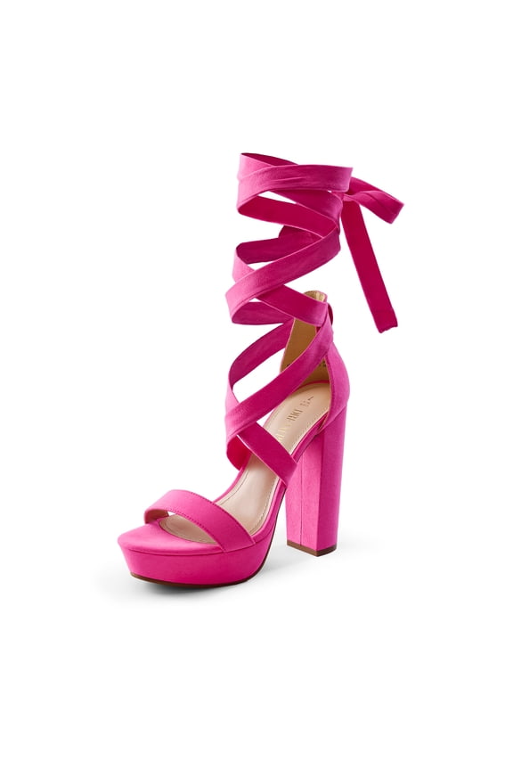 High Heels Chunky Block Platform Heels for Women Strappy Gladiator Sexy Open Toe Heels Dressy Pumps Sandals