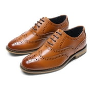 BURUDANI Kids Classic Oxfords Wingtip Dress Shoes