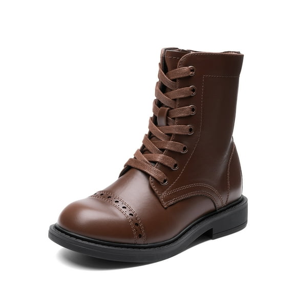 BURUDANI Kids Combat Ankle Boots Lace-Up & Side-Zip Shoes for Toddler, Little Kid & Big Kid