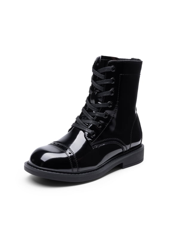 Kids Combat Ankle Boots Lace-Up & Side-Zip Shoes for Toddler, Little Kid & Big Kid