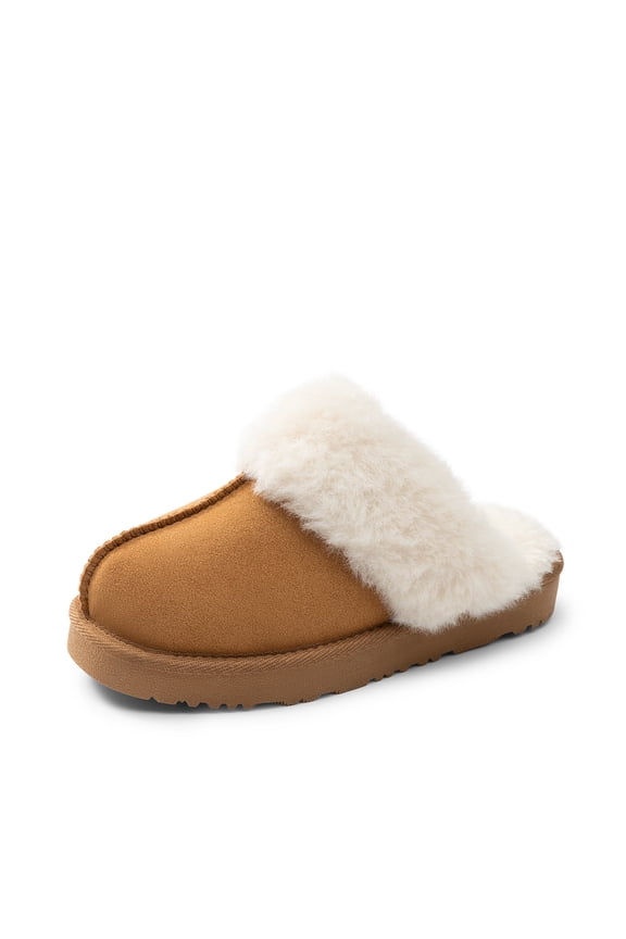 Kids House Fuzzy Slippers Warm Slip-On Indoor/Outdoor Shoes for Little & Big Kids