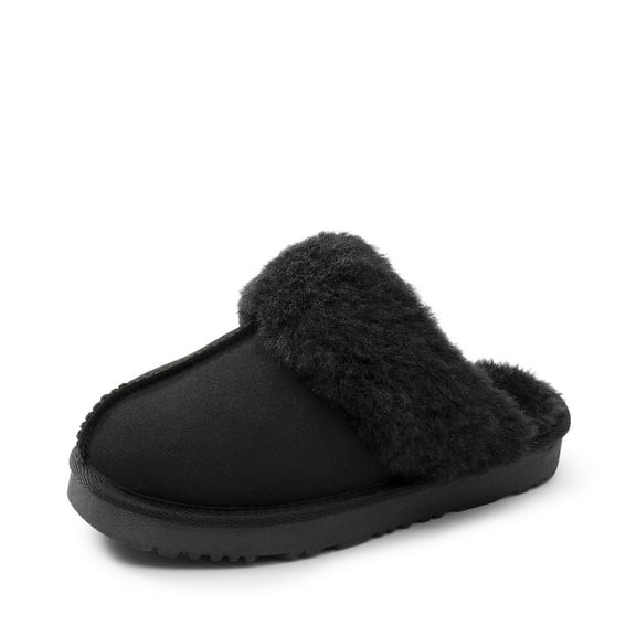 BURUDANI Kids House Fuzzy Slippers Warm Slip-On Indoor/Outdoor Shoes for Little & Big Kids
