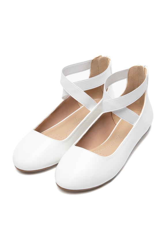 Mary Jane Shoes For Women Ladies Ballet Flats With Elastic Crossed Ankle Strap
