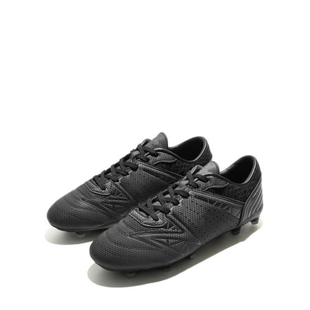BURUDANI Men Sports Athletic Light Outdoor Football Soccer Cleats Shoes BLACK/DARK/GREY Size 9.5
