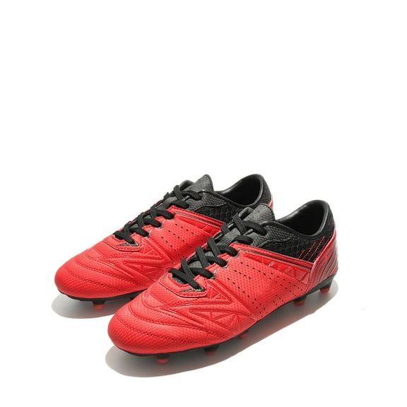 BURUDANI Men Sports Athletic Light Outdoor Football Soccer Cleats Shoes RED/BLACK Size 9.5