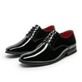 thumbnail image 1 of BURUDANI Men's Faux Patent Leather Tuxedo Dress Shoes Classic Lace-up Formal Oxford, 1 of 5