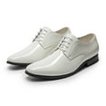 thumbnail image 1 of BURUDANI Men's Faux Patent Leather Tuxedo Dress Shoes Classic Lace-up Formal Oxford, 1 of 8