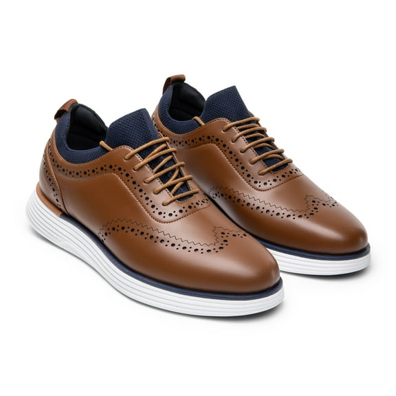 BURUDANI Men's MaxFlex Dress Sneakers Oxfords Casual Wingtip Brogue Shoes