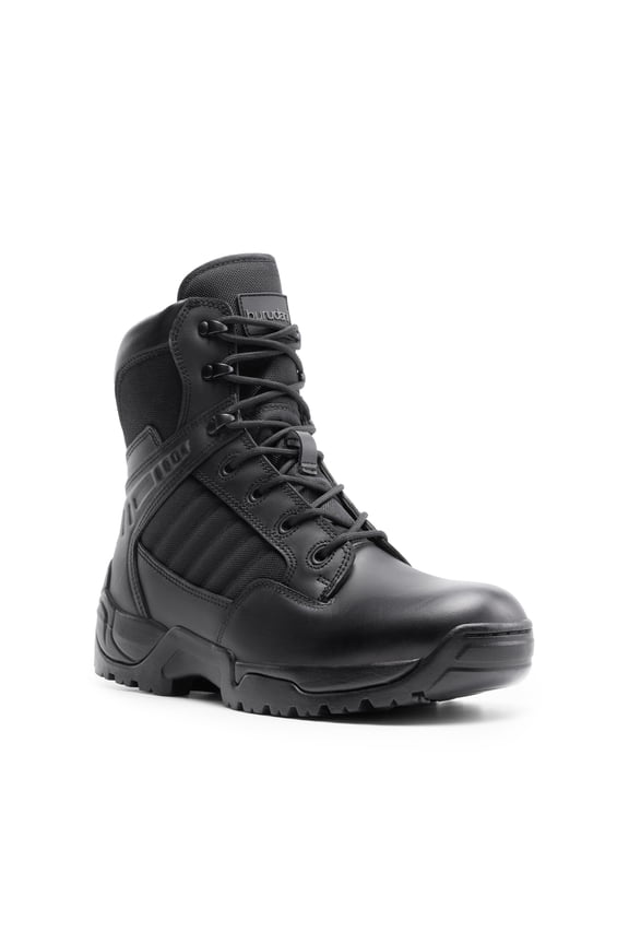 Men's Military Tactical Work Boots Side Zipper Leather Motorcycle Combat Boots
