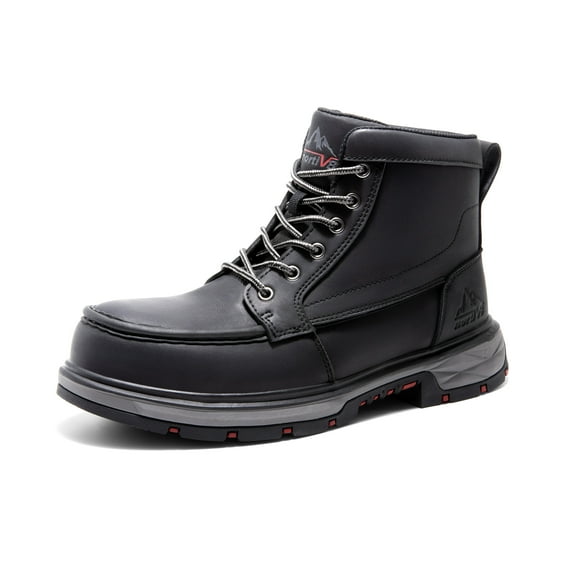 BURUDANI Men's Waterproof Steel Toe Work Boots Safety Construction Anti-puncture Shoes