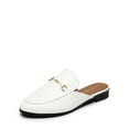 thumbnail image 1 of BURUDANI Women Buckle Backless Flats Mules Slip-On Dressy Casual Loafer Slides Comfort Shoes, 1 of 7