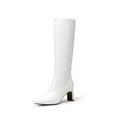 thumbnail image 1 of BURUDANI Women Chunky Block-Heel Square-Toe Knee-High Tall Boots Side-Zip Fashion Boots, 1 of 8