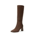 thumbnail image 1 of BURUDANI Women Chunky Block-Heel Square-Toe Knee-High Tall Boots Side-Zip Fashion Boots, 1 of 7
