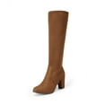 thumbnail image 1 of BURUDANI Women Chunky-Heel Knee-High Boots Side-Zip Fashion Riding Boots for Fall & Winter, 1 of 7
