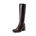 thumbnail image 1 of BURUDANI Women Chunky-Heel Square-Toe Knee-High Tall Boots Side-Zip Fashion Boots, 1 of 7
