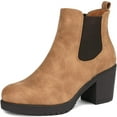 thumbnail image 1 of BURUDANI Women Fall Chunky-Heel Chelsea Ankle Booties Slip-On Elastic High-Heeled Boots, 1 of 3