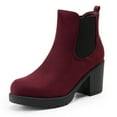 thumbnail image 1 of BURUDANI Women Fall Chunky-Heel Chelsea Ankle Booties Slip-On Elastic High-Heeled Boots, 1 of 4