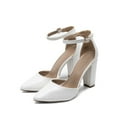 thumbnail image 1 of BURUDANI Women Fashion Ankle Strap Pump Shoes High Chunky Heel Pump Shoes Pointed Toe Dress Shoes, 1 of 8