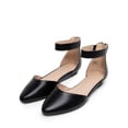 thumbnail image 1 of BURUDANI Women Flats Shoes Low Wedge Sandals Ankle Strap Pointed Toe, 1 of 6