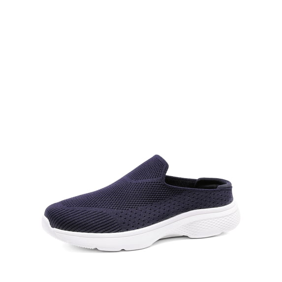 BURUDANI Women Knit Mules Slip-On Flats Lightweight Breathable Walking Sneakers