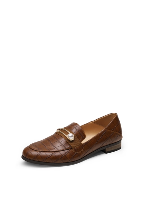 Women Loafers Slip-On Comfortable Round-Toe Casual Fashion Flats Dressy Shoes for Office & Weekend