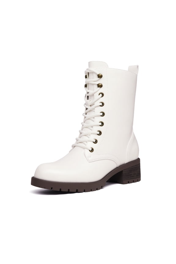 Women's Lace-up Combat Boots Mid-calf Military Winter Boots