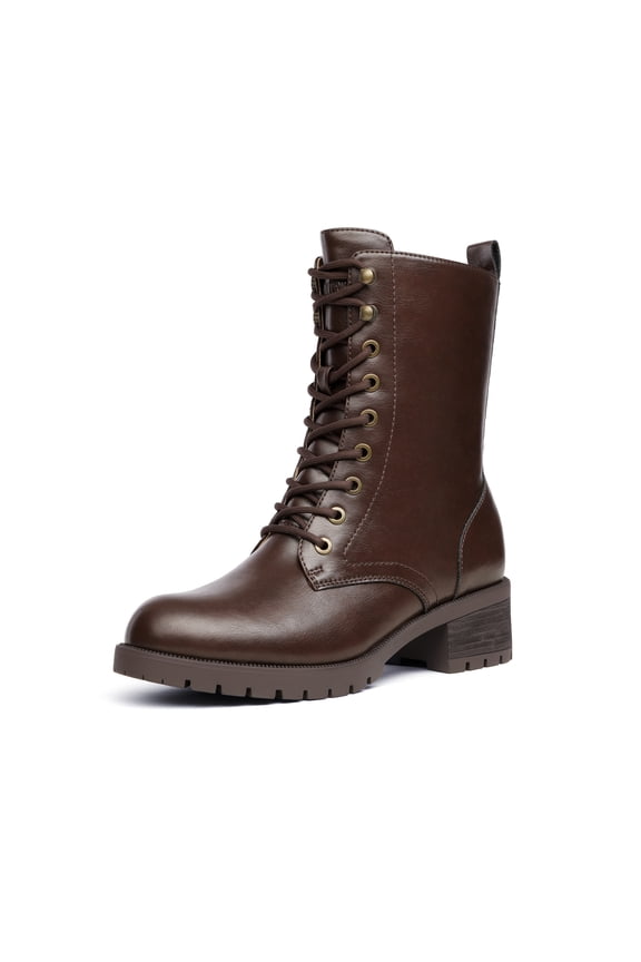 Women's Lace-up Combat Boots Mid-calf Military Winter Boots