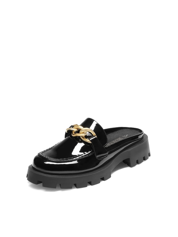 Women Platform Chunky Mules Slip-On Slides