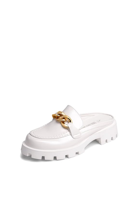 Women Platform Chunky Mules Slip-On Slides
