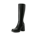 thumbnail image 1 of BURUDANI Women Platform Gogo Knee-High Boots Square Toe Chunky Block Heel Side-Zip Tall Boots, 1 of 8