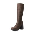 thumbnail image 1 of BURUDANI Women Platform Gogo Knee-High Boots Square Toe Chunky Block Heel Side-Zip Tall Boots, 1 of 8