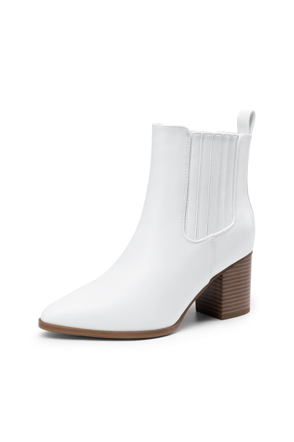 Women Pointed-Toe Chunky Block-Heel Ankle Booties Fall Short Boots